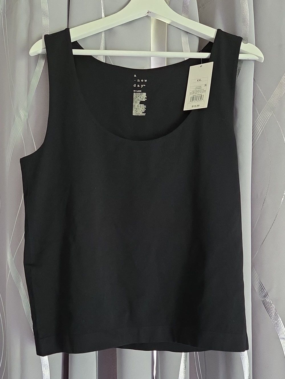 a new day Black Scoop Neck Wide-Strap Tank XXL